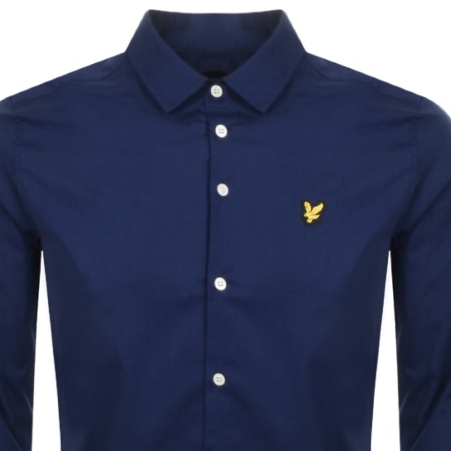 Alternative Image for ProductLyle And Scott Slim Fit Long Sleeve Shirt Navy2